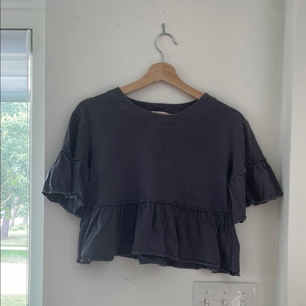 Altar'd State Gray Crop Top with Stylish Design